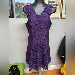 Dynamite Deep Purple Lace Mini Dress